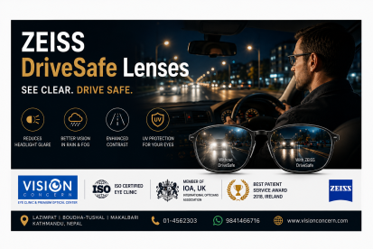 ZEISS DriveSafe Lenses in Kathmandu | Night Driving Glasses | Vision Concern