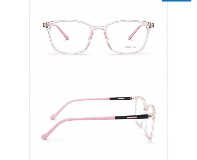 Crystal Pink Transparent Square Optical Frame 52-18-145