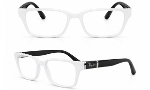 Ray-Ban White and Black Rectangular Optical Frame