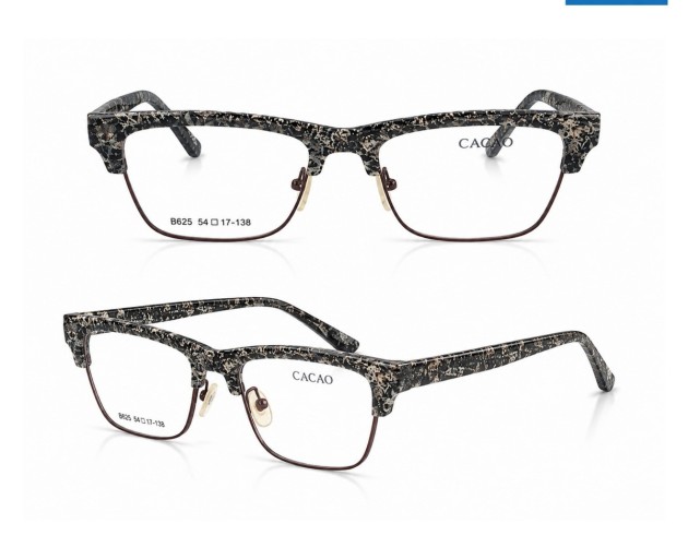 CACAO B625 Patterned Browline Optical Frame