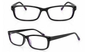 Black Purple Rectangular Optical Frame