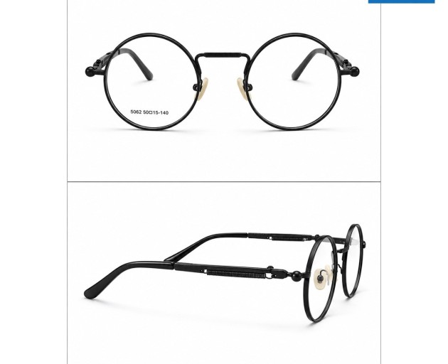 Round Spring-Hinge 5062 Black Optical Frame