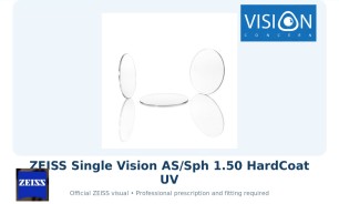 ZEISS Single Vision AS/Sph 1.50 HardCoat UV