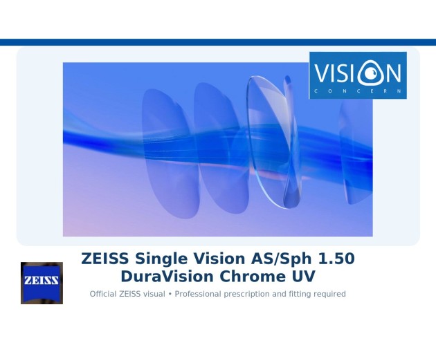 ZEISS Single Vision AS/Sph 1.50 DuraVision Chrome UV