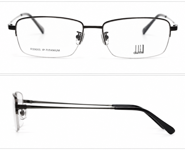 Dunhill semi-rimless rectangular eyeglasses