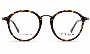 Titan round tortoiseshell eyeglasses