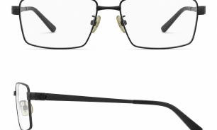 pure titanium silver Metal Rectangular Eyeglasses