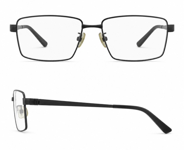 pure titanium silver Metal Rectangular Eyeglasses