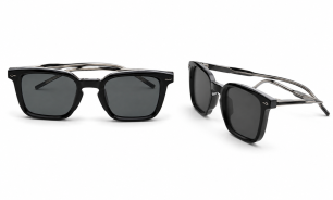 modern square black polarized sunglasses