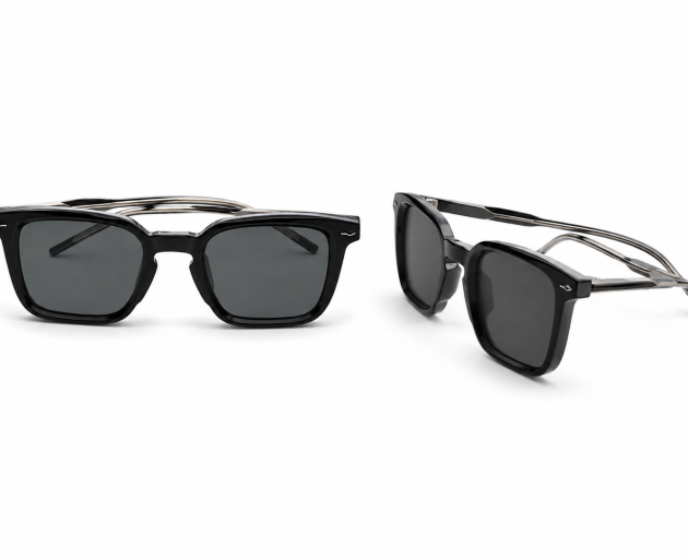 modern square black polarized sunglasses