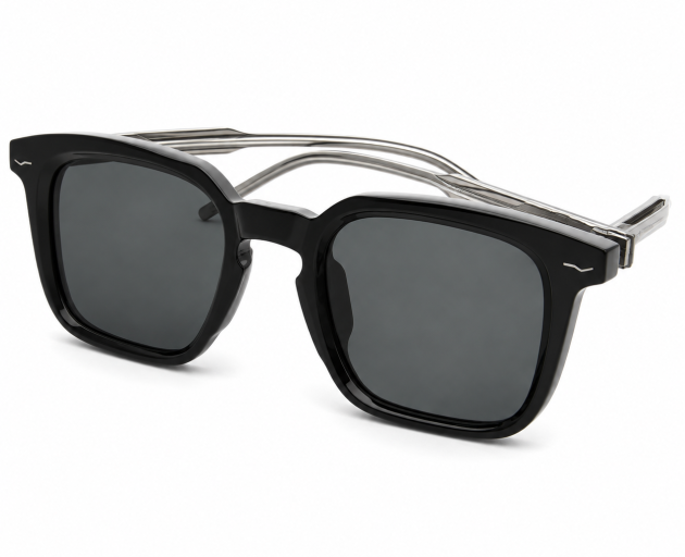 modern square black polarized sunglasses