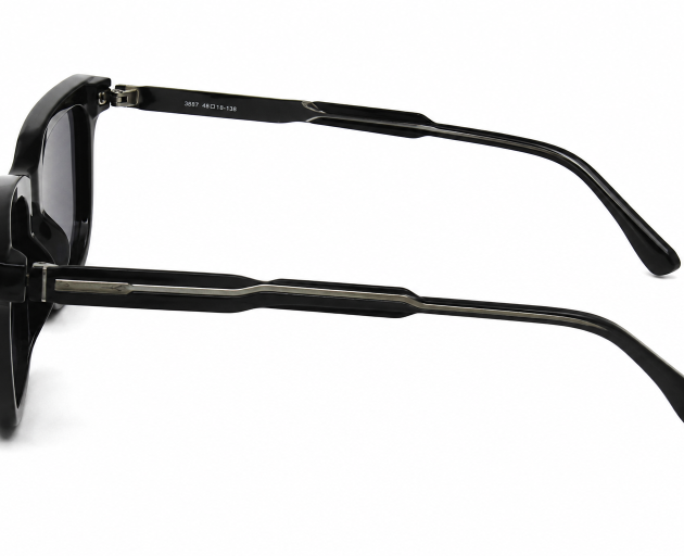 modern square black polarized sunglasses