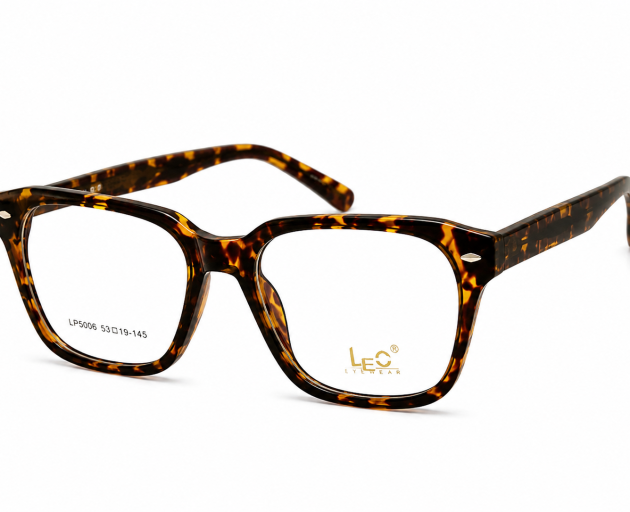 LEO LP5006 Tortoiseshell Square Eyeglass Frame 53-19-145