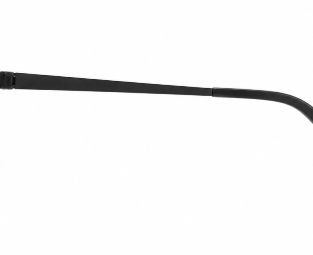 Black Slim Metal Rectangular Eyeglass Frame