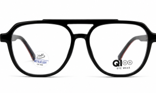 Qi100 QLOO Black Aviator Eyeglass Frame