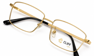 CLIFF Light Golden Rectangular Eyeglass Frame – Prescription Glasses Nepal
