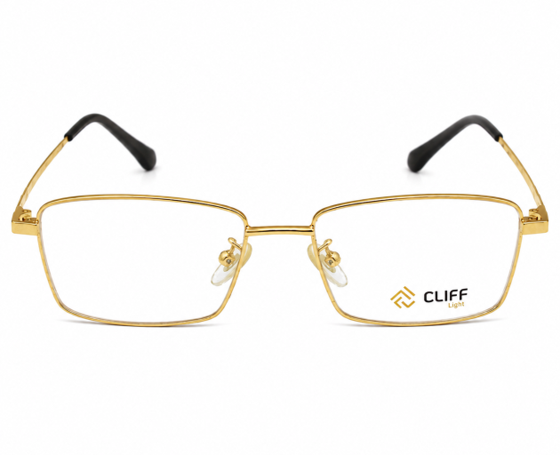 CLIFF Light Golden Rectangular Eyeglass Frame – Prescription Glasses Nepal