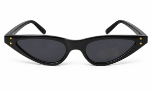 Black Cat-Eye Sunglasses with Gold-Tone Studs