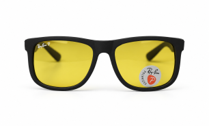 Ray-Ban Black Frame Polarized Yellow Lens Sunglasses