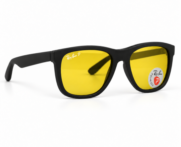 Ray-Ban Black Frame Polarized Yellow Lens Sunglasses