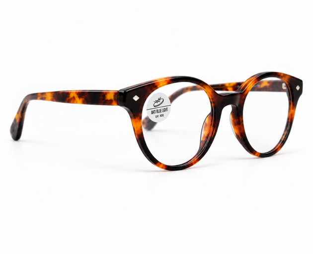 Tortoiseshell Anti-Blue-Light acetate animal printed Eyeglasses