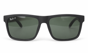 Ray-Ban P Polarized Sunglasses – Black Frame with Green-Grey Lenses