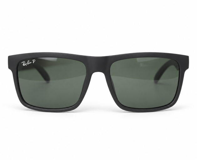 Ray-Ban P Polarized Sunglasses – Black Frame with Green-Grey Lenses