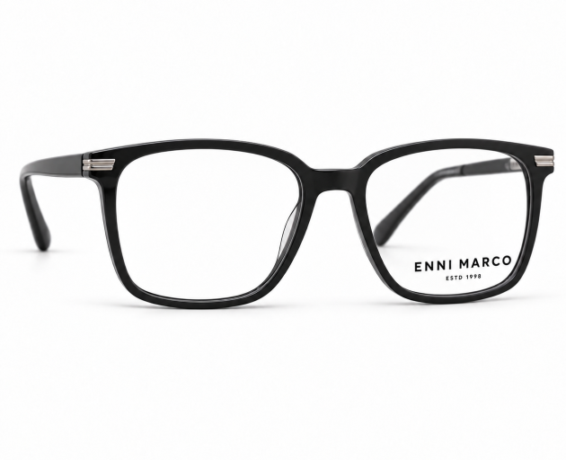 Enni Marco Black Rectangular Optical Frame