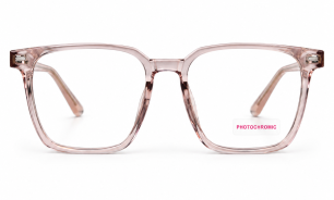 Aura Square Photochromic Eyeglasses – Crystal Blush Pink