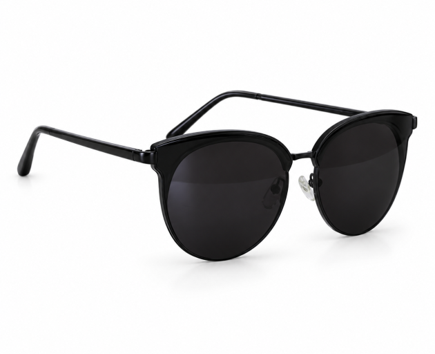 Black Cat-Eye Sunglasses – Dark Smoke Lenses