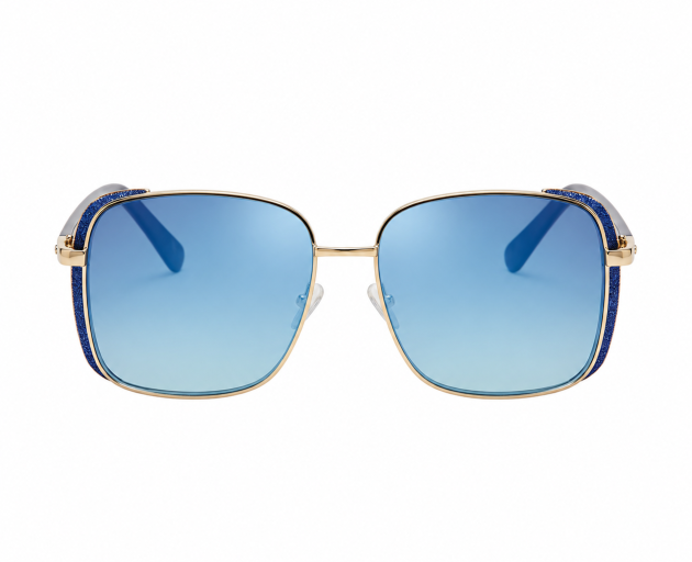 Teal Gradient Lens Gold-Frame Sunglasses
