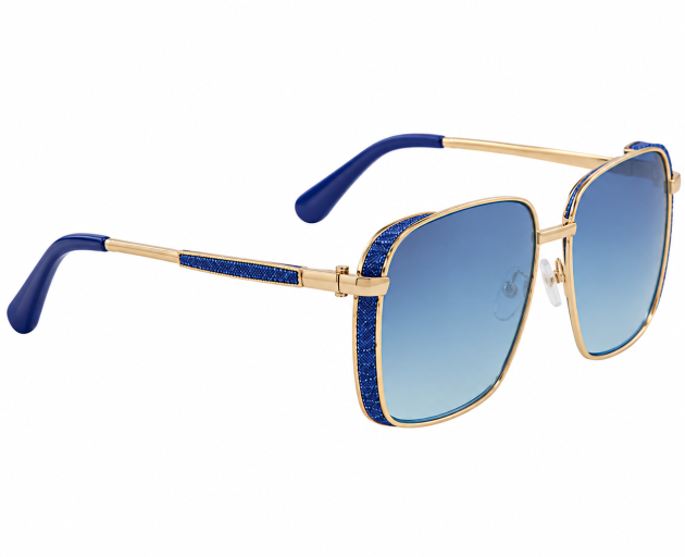 Teal Gradient Lens Gold-Frame Sunglasses