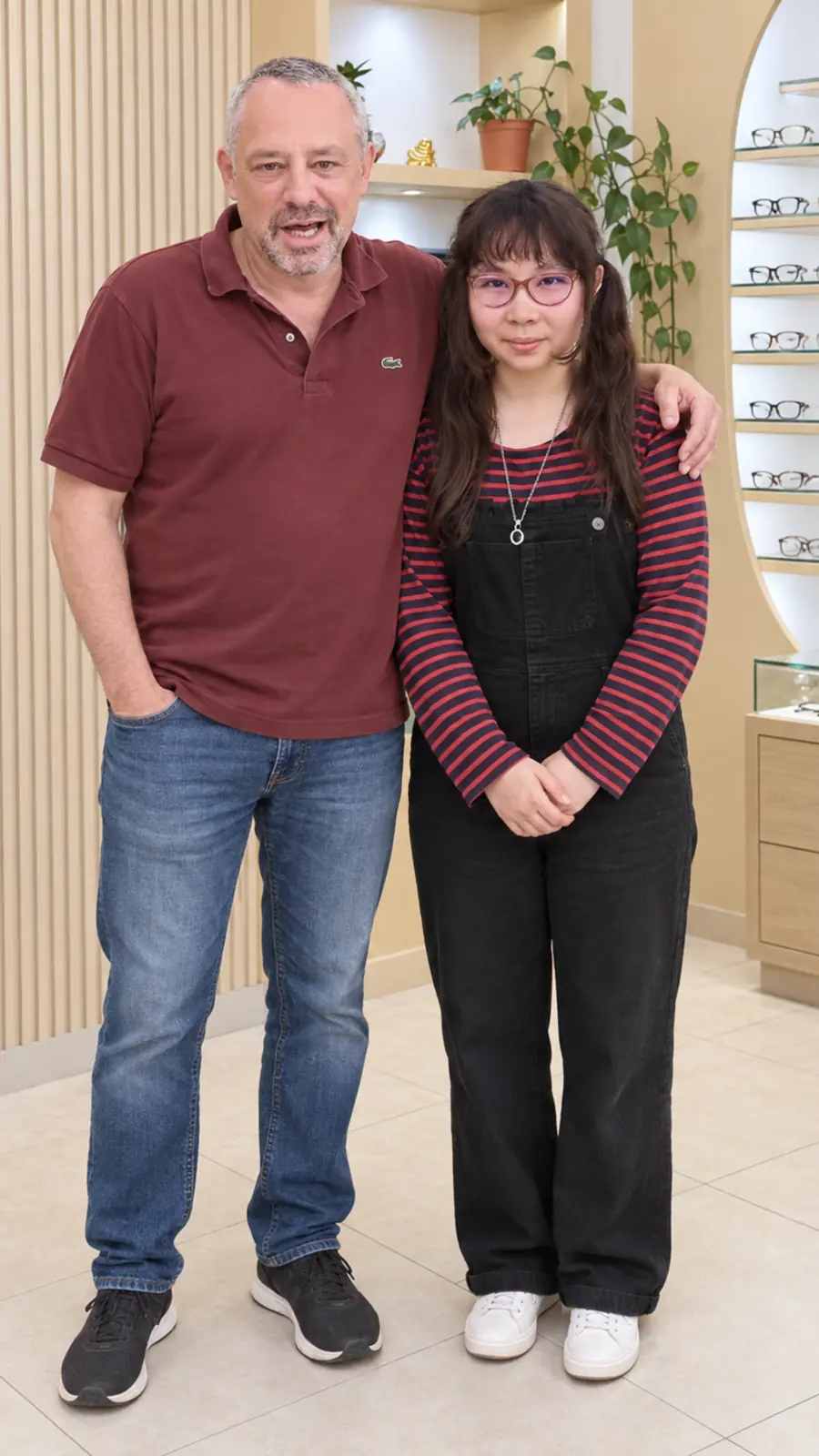 Father and daughter visiting Vision Concern Eye Clinic Kathmandu